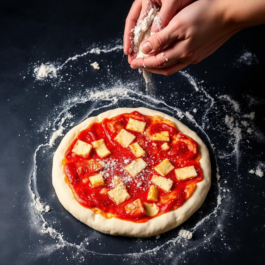 Fresh dough being prepared